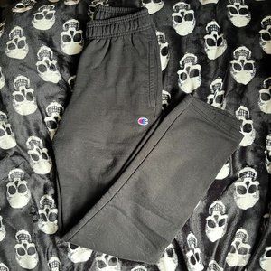 Small Black Champion Straight Leg Sweatpants